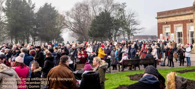 Christmas Carols on Stanley Park Blackpool 16th December 2021,  photos by Elizabeth Gomm