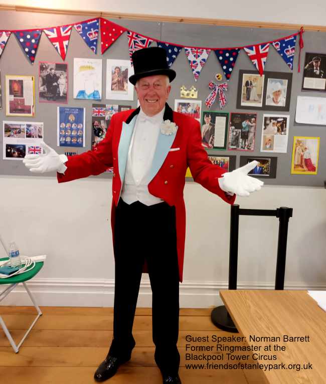 Guest Speaker at our May 2023 meeting. Norman Barrett former Ringmaster at the Blackpool Tower Circus